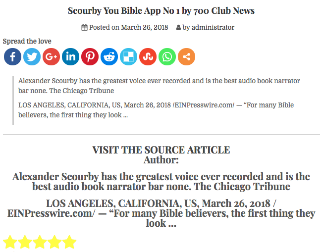 THEVOLKSWAGEN.COM says: Scourby You Bible App No 1 by 700 Club News