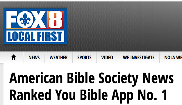 Fox8live says: American Bible Society News Ranked You Bible App No. 1 – FOX 8 …