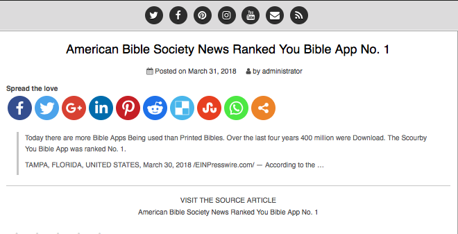 VideoGame.guide says: American Bible Society News Ranked You Bible App No. 1